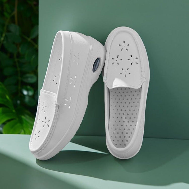 Women's Breathable Platform Sneakers - Comfortable Thick Sole Casual Shoes