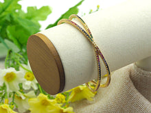 Load image into Gallery viewer, CZ Crisscross Cuff Bracelet, Sku#X24