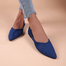 Load image into Gallery viewer, Women's Pointed-Toe Suede Flats | Plus Size Low-Top Shoes | Breathable Slip-On