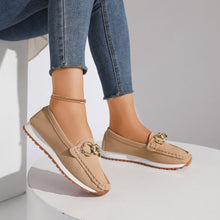 Load image into Gallery viewer, Women's Metal Buckle Slip-On Loafers - Casual Suede Leather Comfort Shoes