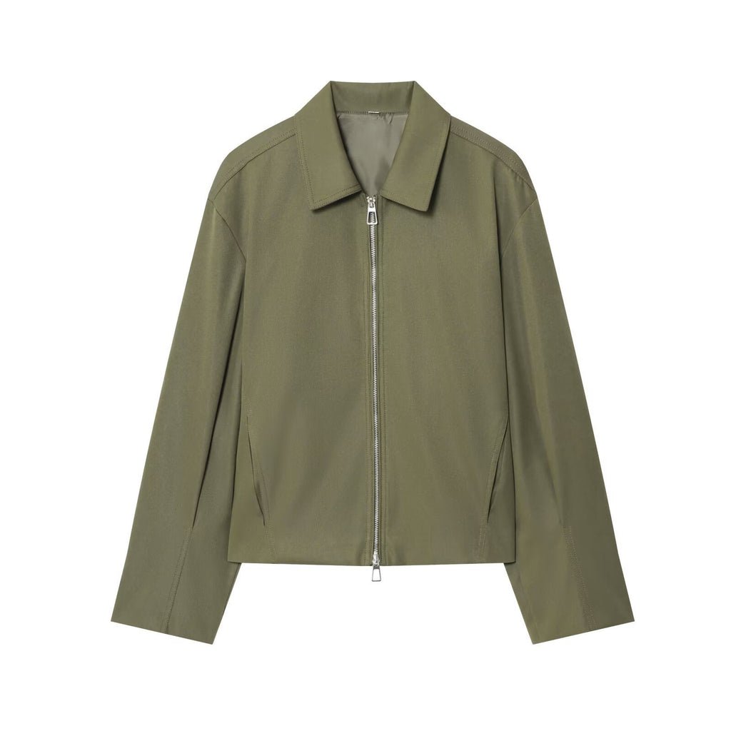 European And American-style Lapel Long-sleeve Zip-up Baseball Uniform Jacket