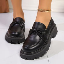 Load image into Gallery viewer, Women's Retro Round-Toe Chunky Heel Patent Leather Loafers | Slip-On Block Heel Shoes