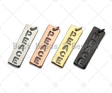 Load image into Gallery viewer, Hollow Out PEACE Bar Pendant, Gold/Silver/Rose Gold/Black Rectangle Dog Tag Pendant, DIY Jewelry Gift, 10x29mm, Sku#ML05