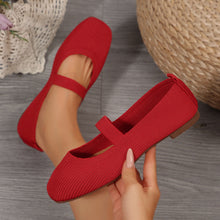 Load image into Gallery viewer, Women's Breathable Knit Mesh Flats | Square Toe Slip-On Shoes