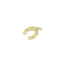 Load image into Gallery viewer, Clear CZ Gold U Shape horseshoe Charm Pendant,Sku#LD717