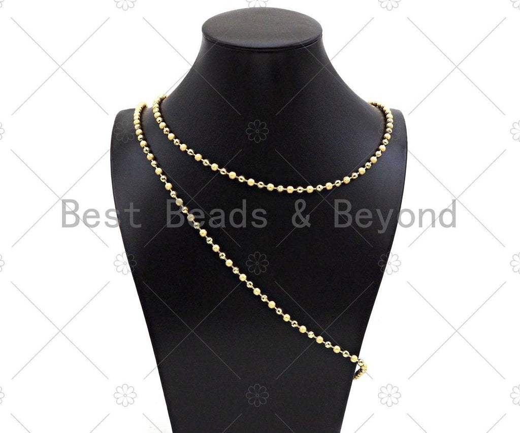 Matte Shiny Mixed 18K Gold 4mm Ball Chain by yard