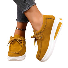 Load image into Gallery viewer, Women's Platform Loafers - Lace-Up Wedge Heel Casual Shoes