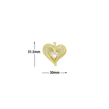 Load image into Gallery viewer, Heart CZ Gold Layered Heart Charm Pendant,Sku#LX875