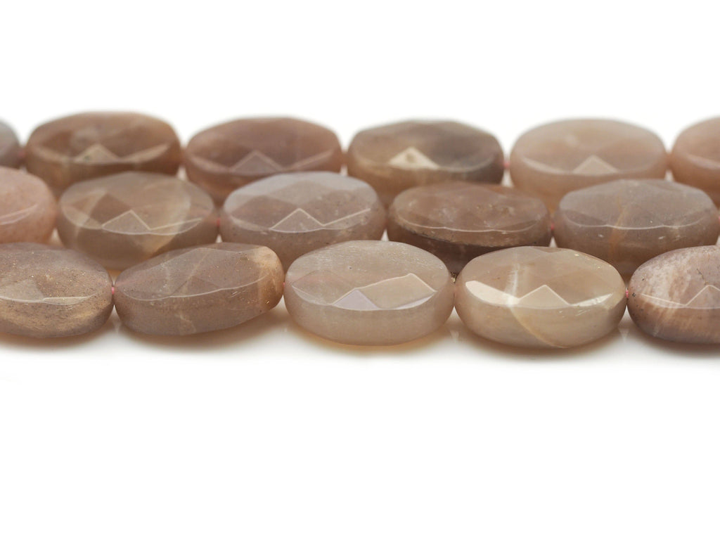 Natural Quality Faceted Oval Peach Moonstone Beads, SKu#HY6