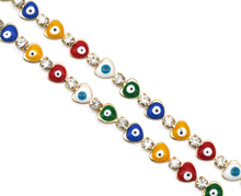 Load image into Gallery viewer, CZ Evil Eye Heart Bracelet, sku#C129