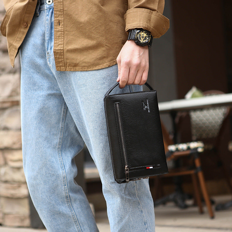 Men's Combination Lock Clutch Wallet | PU Leather Anti-Theft Business Wallet