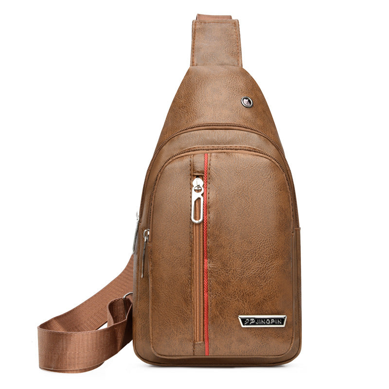 Men's Slim Waterproof PU Crossbody Bag – Lightweight Business Shoulder Bag