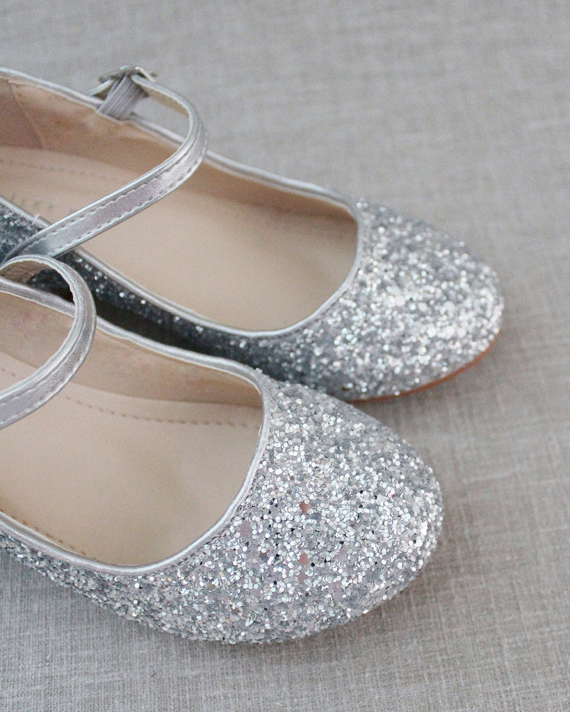 Rock Glitter Mary Jane with Glitter Heels for Girls