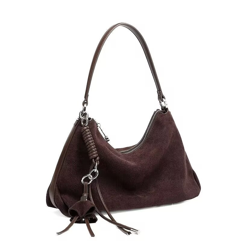 Women's Retro Crossbody Shoulder Bag – Soft Cowhide Leather Underarm Bag for Commuting | Sarah Express