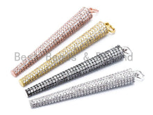 Load image into Gallery viewer, CZ Micro Pave Long Fully Paved Cone Pendant, Cubic Zirconia Necklace/Earring Pendant, 51x6mm,sku#F160C