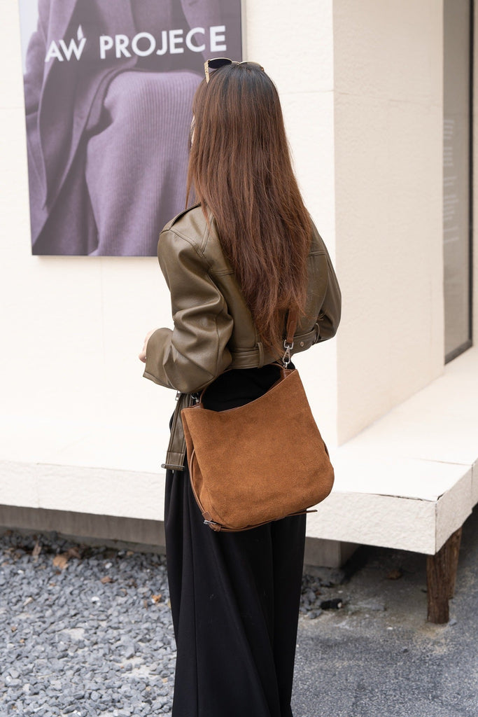 Genuine Leather Crossbody Bag Women - Urban Minimalist Shoulder Bag