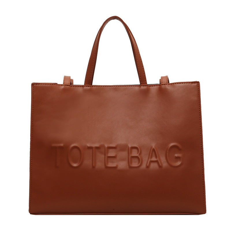 Retro Tote Bag for Women – Trendy PU Leather Commuter Handbag with Dual Straps