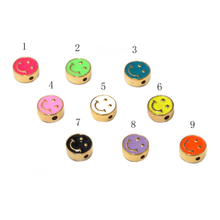 Load image into Gallery viewer, Double Sides Colorful Smiley Face Coin Spacer Beads, sku#N58