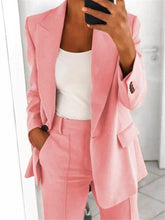 Load image into Gallery viewer, Lapel Blazer &amp; Slim-Fit Trousers Two-Piece Suit – 10 Colors XS–5XL