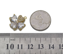 Load image into Gallery viewer, Crystal Heart Clover Charm Connector, Sku#L701