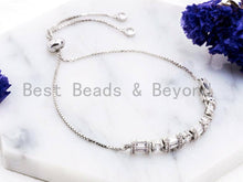 Load image into Gallery viewer, Adjustable Bracelet,Clear CZ Bezel /Tube bracelet, SKU#P23
