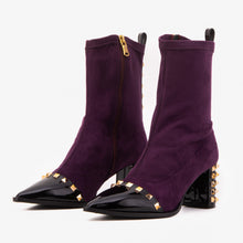 Load image into Gallery viewer, The Amethyst Studded Deep Purple Suede Leather Women’s Boot