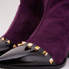 Load image into Gallery viewer, The Amethyst Studded Deep Purple Suede Leather Women’s Boot
