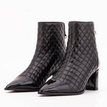 Load image into Gallery viewer, The Celeste Black Tip Quilted Leather Women’s Boot