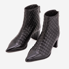 Load image into Gallery viewer, The Celeste Black Tip Quilted Leather Women’s Boot