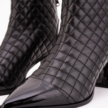 Load image into Gallery viewer, The Celeste Black Tip Quilted Leather Women’s Boot