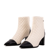Load image into Gallery viewer, The Celeste Cream &amp; Black Quilted Leather Women’s Boot