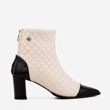 Load image into Gallery viewer, The Celeste Cream &amp; Black Quilted Leather Women’s Boot