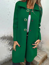 Load image into Gallery viewer, Women's Solid-color Mid-length Wool Coat With A Single-breasted Design