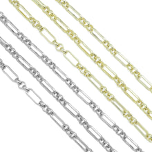 Load image into Gallery viewer, Mixed Paperclip Fancy Gold Chain, sku#M406