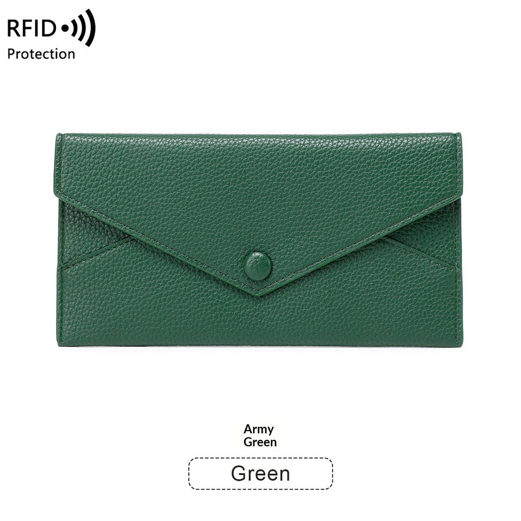 RFID Anti-Theft Women's Wallet - Waterproof Lightweight PU Leather Wallet
