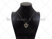 Load image into Gallery viewer, Gold Filled CZ Micro Pave Heart Shape Pendant, 18K Gold Filled Charm, Necklace Bracelet Charm Pendant,26x28mm,Sku#LD94