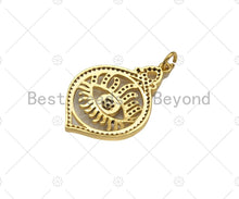 Load image into Gallery viewer, Dual CZ Micro Pave Evil Eye Charm,  Sku#L515