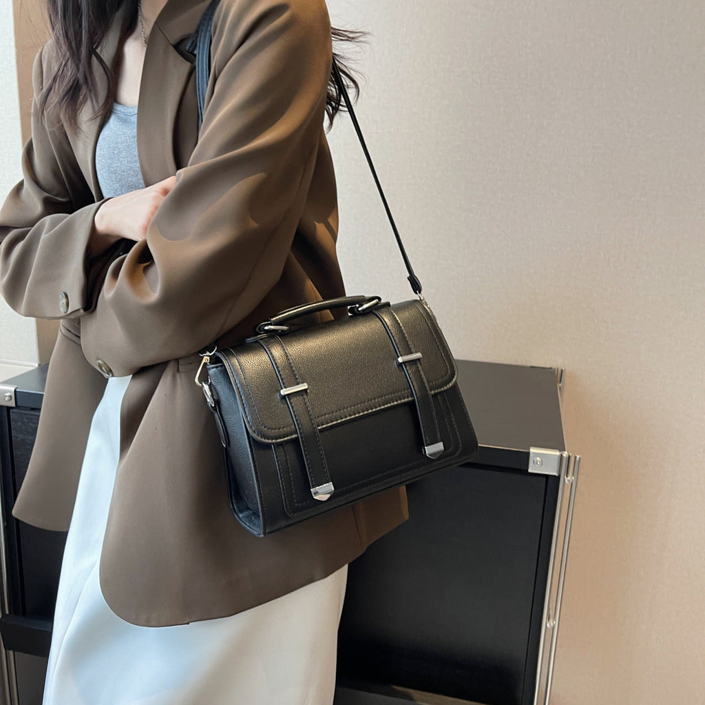 Women's Minimalist Crossbody Shoulder Bag - Versatile PU Leather Handbag with Multiple Compartments