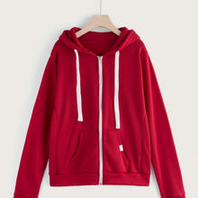Load image into Gallery viewer, Womens Casual Sporty Cardigan With Zipper Hooded Sweatshirt