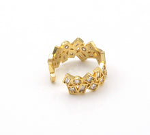 Load image into Gallery viewer, Baguette CZ Micro Pave Statement Ring, LD138