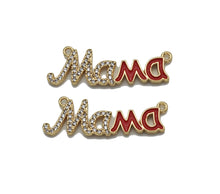Load image into Gallery viewer, Red Enamel Mama Word Connector Charm, Sku#L715