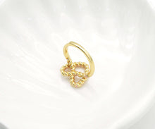 Load image into Gallery viewer, Gold Enamel Pink Twist Heart Adjustable Ring, Sku#B338