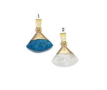 Load image into Gallery viewer, Natural Moonstone Turquoise Gemstone Fan shape Charm, Sku#LY28