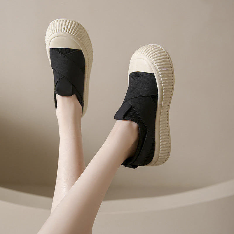 Women's Chunky Platform Sneakers | Slip-On Mesh Breathable Casual Shoes