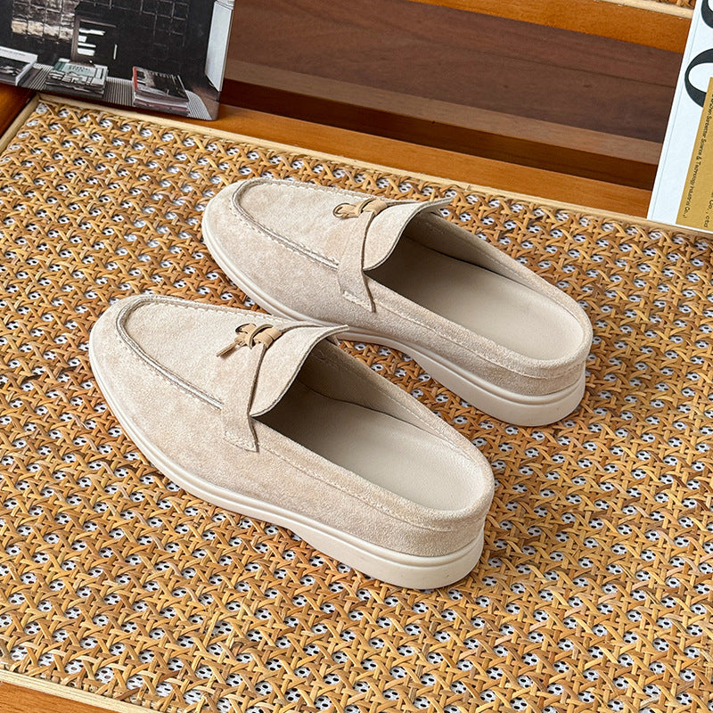 Tasseled Hidden-Heel Slip-On Mule Shoes