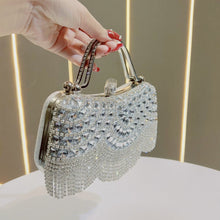 Load image into Gallery viewer, Diamond Tassel Evening Clutch Bag - Crystal Embellished Handbag for Women | Formal Party Purse