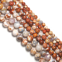 Load image into Gallery viewer, Orange Brown Agate Round Smooth Beads, Sku#U1745