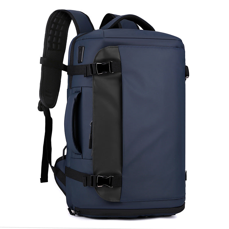 Men's Box-Style Outdoor Nylon Backpack | Business Travel Bag with Air-Cushioned Straps