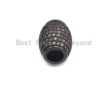 Load image into Gallery viewer, CZ Micro Pave Large Hole Drum Barrel Spacer Beads for Bracelet/Necklace, Cubic Zirconia Big Hole Spacer Beads, 10x12mm, sku#X106