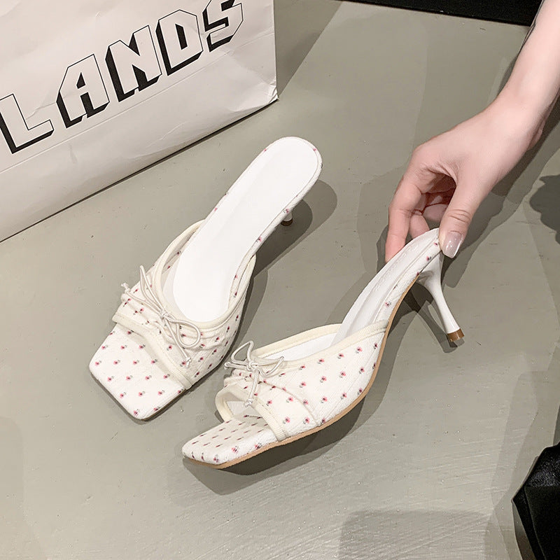 Bowtie Peep-Toe Sandals